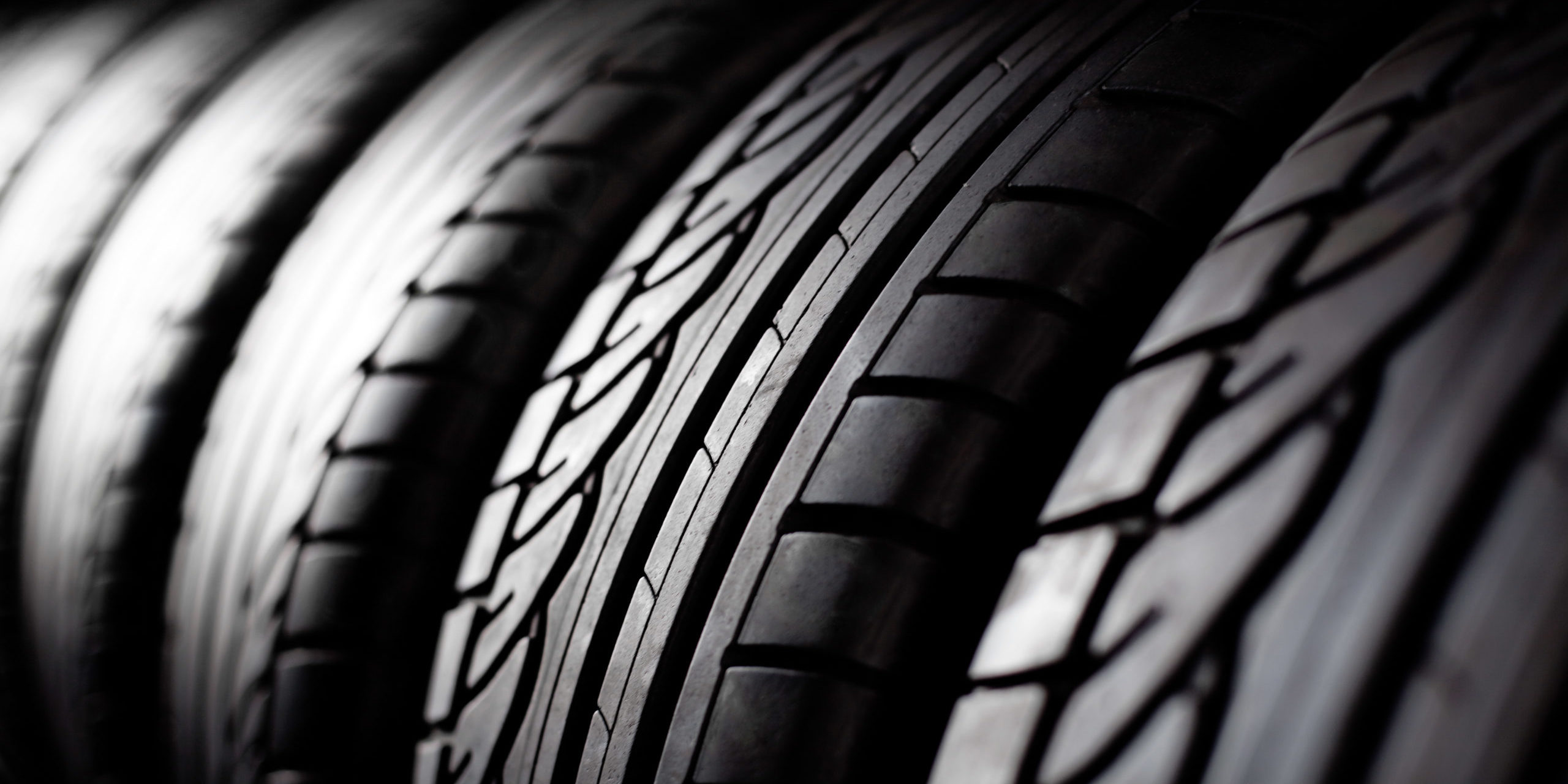 Tire stack background.  Selective focus.